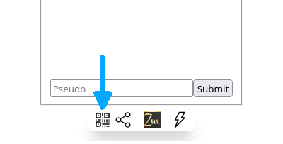 Area to click to display QR code